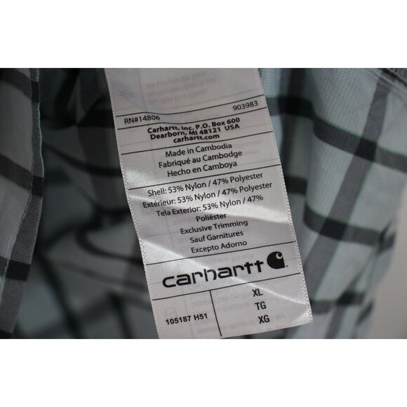 Carhartt Mens XL Relaxed Fit Vented Outdoor Fishing Button Up Shirt B937 - Picture 4 of 6